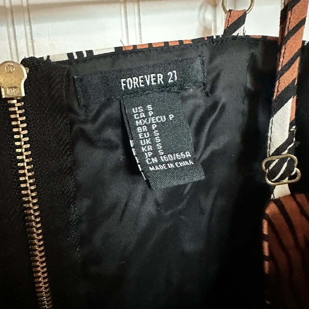 Forever 21 Brown and White Striped Mini Dress - Picture 2 of 2